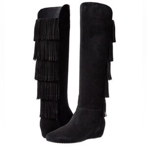 NWOT ISOLA Women's Tavora •Suede Leather • Tall Fringe Boot